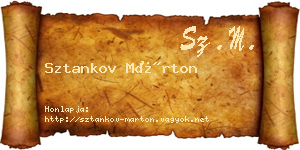 Sztankov Márton névjegykártya